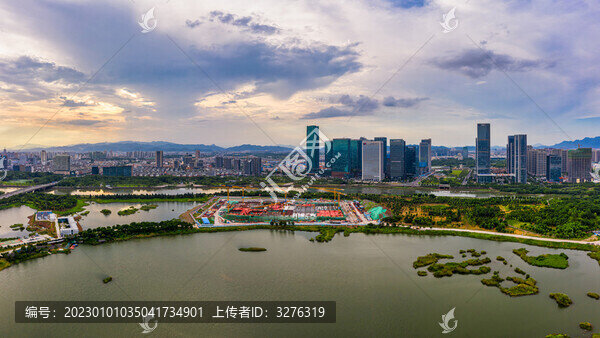 義烏大劇院建設(shè)風(fēng)光CBD航拍