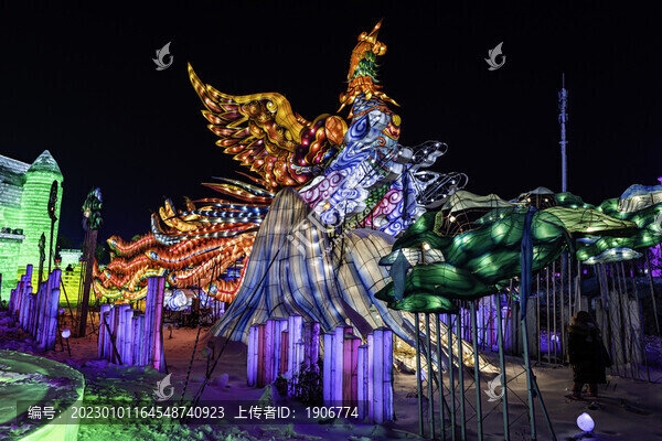 夜晚的長(zhǎng)春冰雪新天地景觀