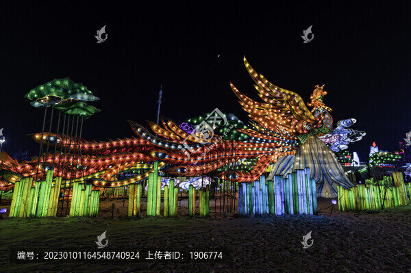 夜晚的長(zhǎng)春冰雪新天地景觀