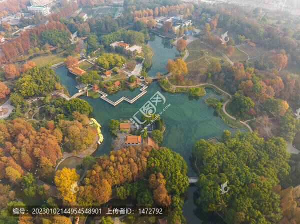 武漢青山公園深秋航拍風(fēng)光