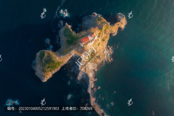 西班牙龍石島日出航拍