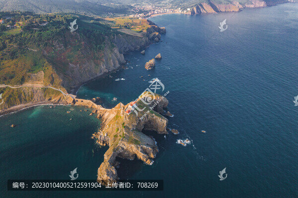 西班牙龍石島日出航拍
