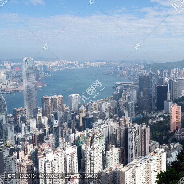 航拍中國(guó)香港現(xiàn)代建筑景觀