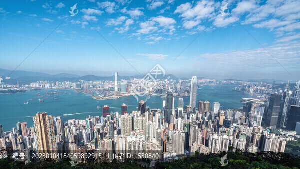 航拍中國香港城市景觀全景
