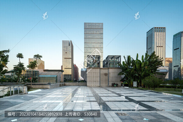 城市道路和金融區(qū)建筑