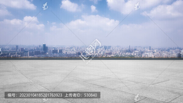 廣場(chǎng)磚地面和城市景觀