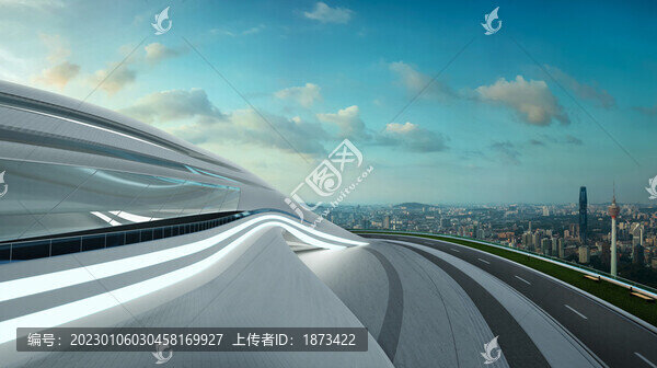 白色曲線現(xiàn)代建筑照片
