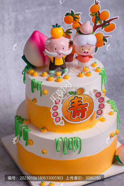 壽星壽桃祝壽蛋糕