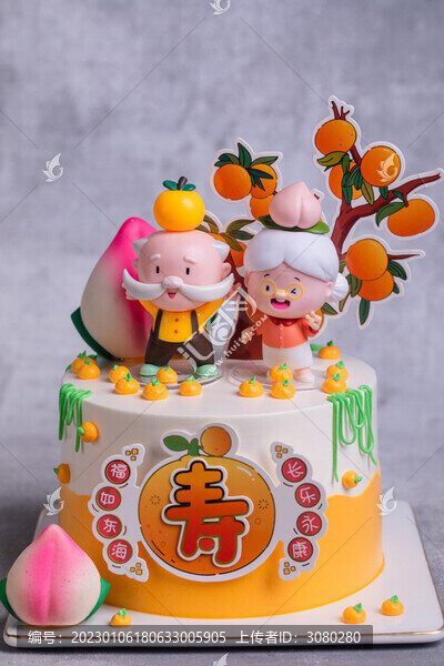 壽星壽桃祝壽蛋糕