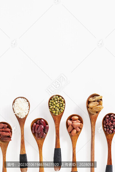 臘八食材白色背景圖