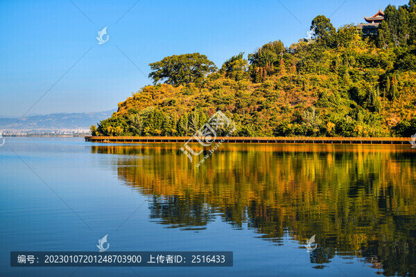四川涼山西昌邛海湖秋色風光