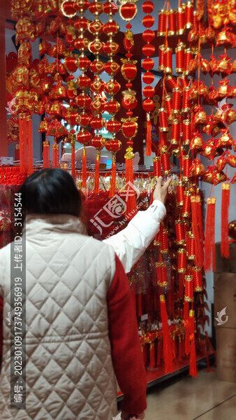 超市春節(jié)買年貨場(chǎng)景