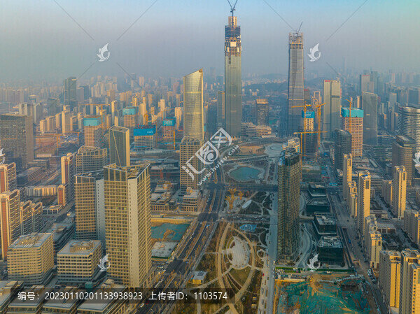 航拍濟(jì)南CBD
