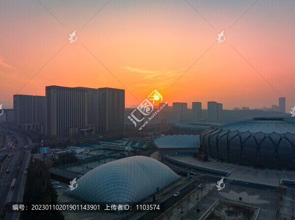 航拍濟(jì)南奧體中心