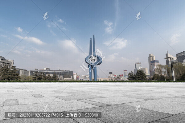 地磚地面和現(xiàn)代建筑