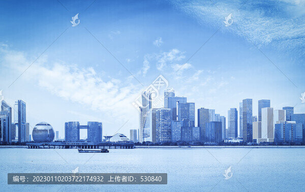藍色調(diào)的杭州現(xiàn)代辦公樓