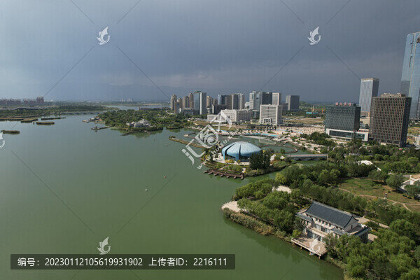 寧夏銀川閱海商務區(qū)城市風光