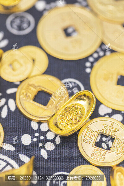 銅錢(qián)金元寶金融創(chuàng)意中式背景