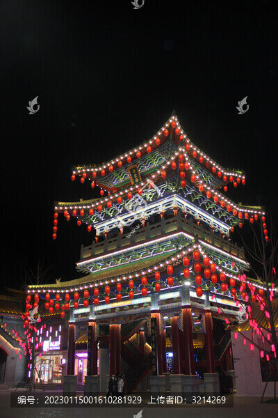 蘭州老街古建筑夜色