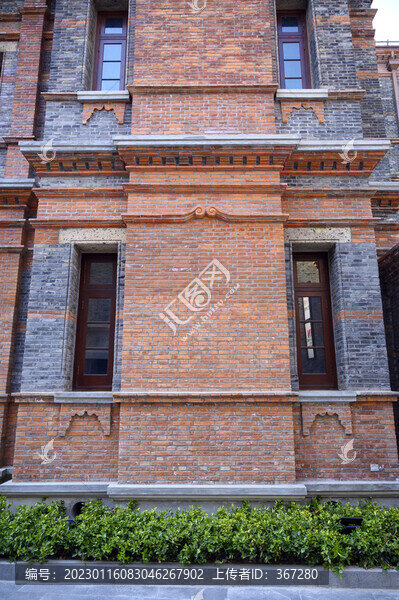 上海石庫門磚墻老建筑特寫