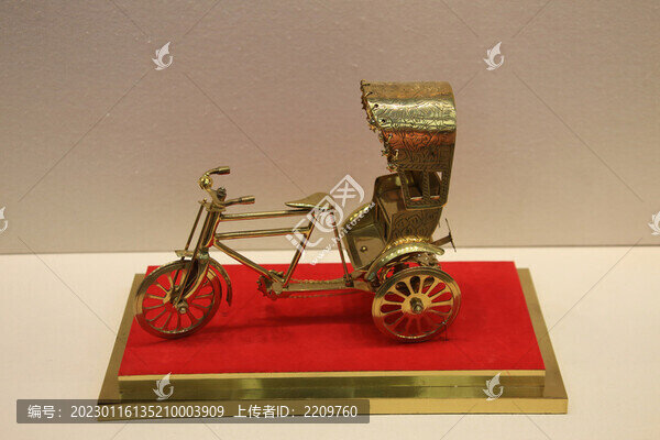 銅制人力三輪車模型