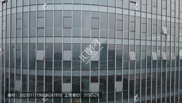 航拍建筑物玻璃外墻