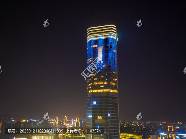 航拍濟南漢峪金谷夜景燈光秀