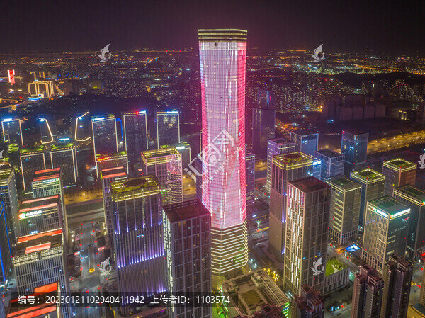 航拍濟南漢峪金谷夜景燈光秀
