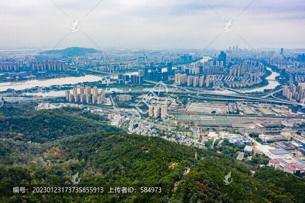 福州鼓山風(fēng)景區(qū)俯瞰城市全景