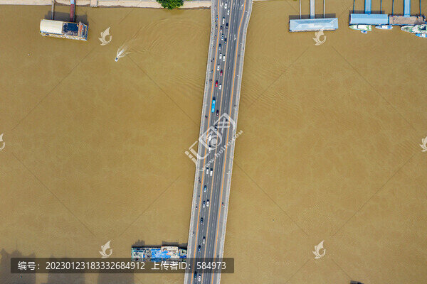 航拍福建福州閩江大橋
