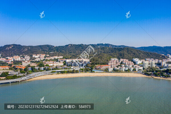 航拍福建廈門白城沙灘