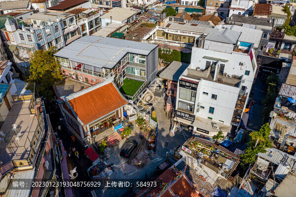 航拍福建廈門曾厝垵文創(chuàng)村