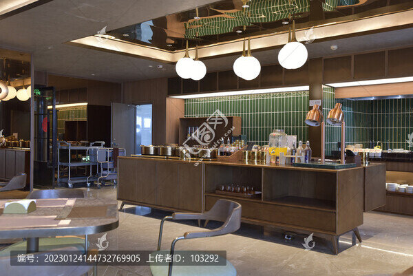 高檔餐廳自助取餐臺(tái)一角