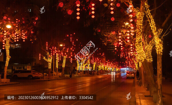 城市街道的紅燈籠
