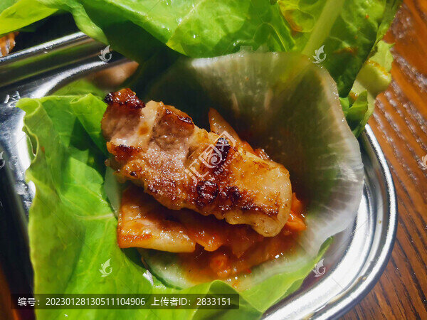 生菜卷五花肉