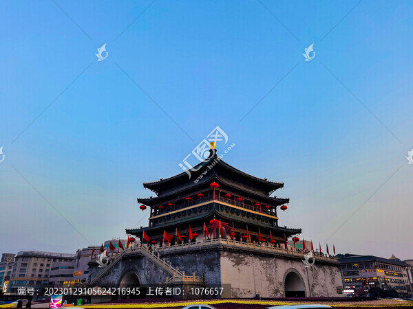 西安地標建筑西安鐘樓