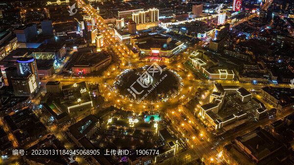 中國長春春節(jié)夜晚的城區(qū)景觀