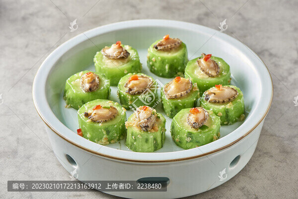 金蒜絲瓜蒸鮑魚仔