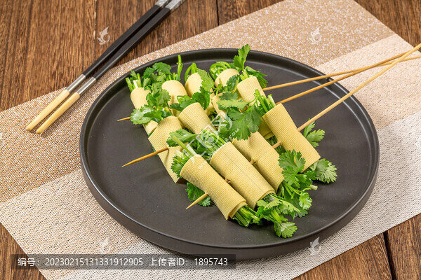 豆腐皮卷生菜食材