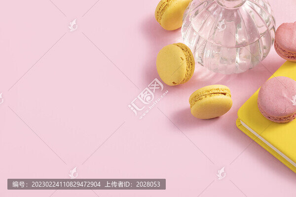 馬卡龍西點(diǎn)甜品美食粉色背景