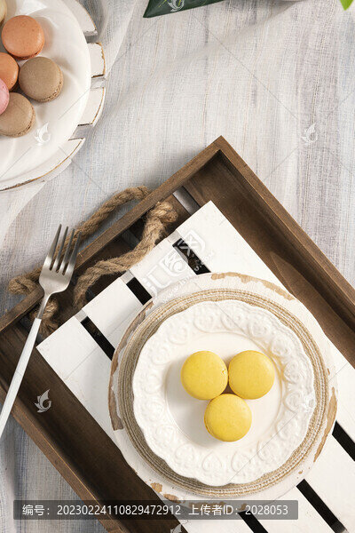 甜品馬卡龍美食清新圖片