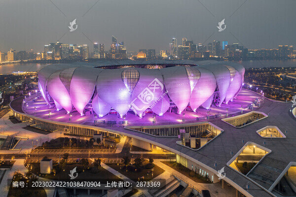 杭州奧體中心主場館夜景景觀