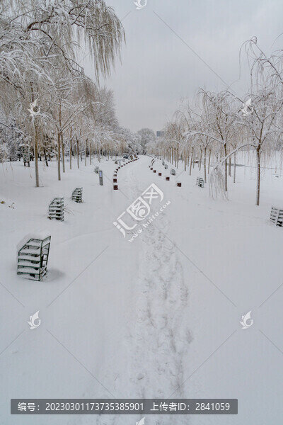 冬天中國(guó)沈陽(yáng)渾河的雪地霧凇