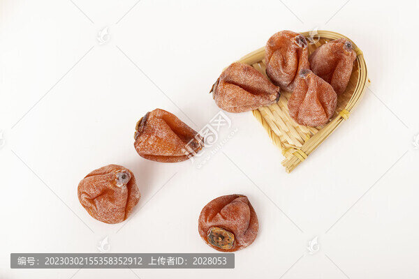 澀柿子燈籠柿子白底圖