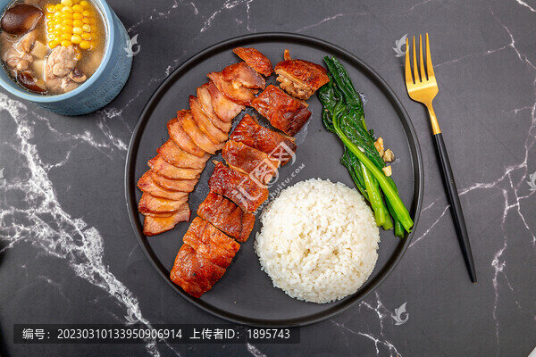 燒鴨叉燒雙拼飯