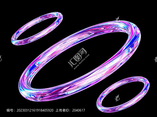 3D渲染的酸性風(fēng)環(huán)形幾何體