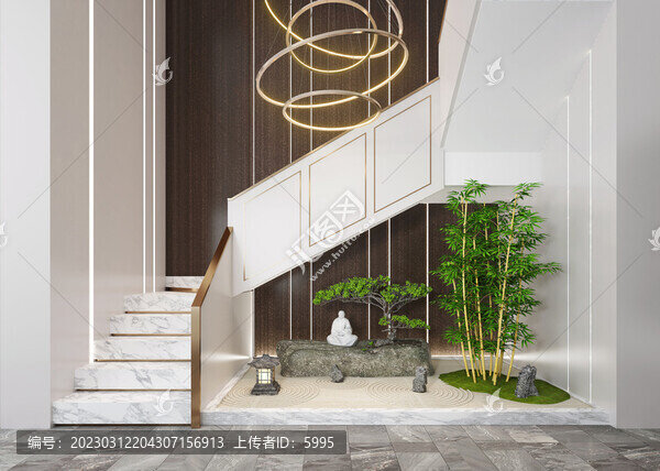 新中式旋轉(zhuǎn)樓梯