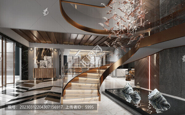 現(xiàn)代金色鋼板玻璃樓梯
