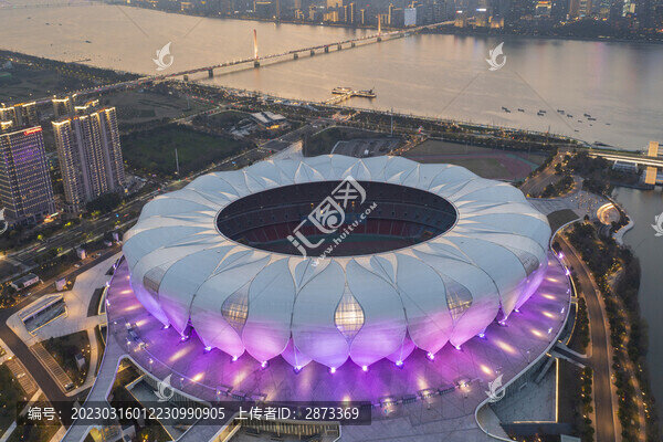 杭州奧體中心體育館夜景