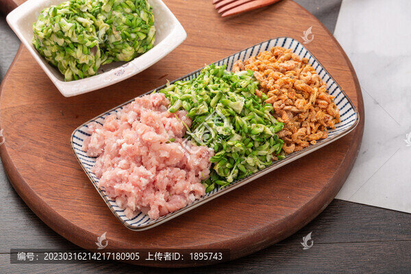 瘦肉槐花蝦仁食材